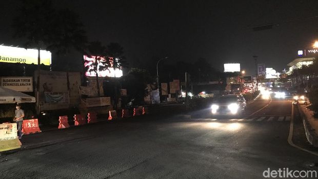 Pantauan kawasan simpang Gadog pukul 21.30 WIB.