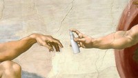 Sering lihat lukisan ini? Kini pesannya adalah rajin-rajin menggunakan sanitizer. (Kementerian Budaya dan Informasi Ukraina)