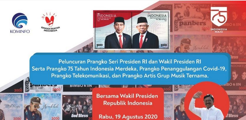 Prangko Seri Presiden RI dan Wakil Presiden RI. (Dok: Tangkapan layar Kemkominfo TV)