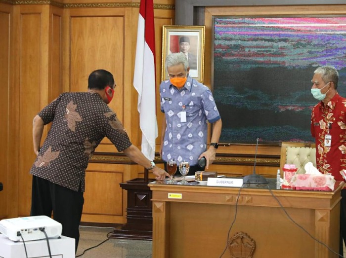 Walkot Solo FX Hadi Rudyatmo menemui Gubernur Jateng Ganjar Pranowo, Semarang, Rabu (19/8/2020).