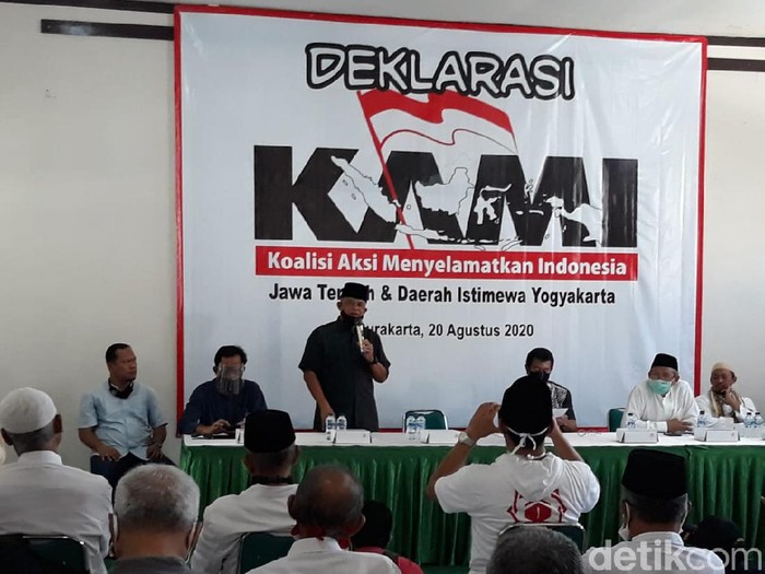 Gatot Nurmantyo hadiri deklarasi Koalisi Aksi Menyelamatkan Indonesia (KAMI) Jawa Tengah-DIY di Solo, Kamis (20/8/2020).