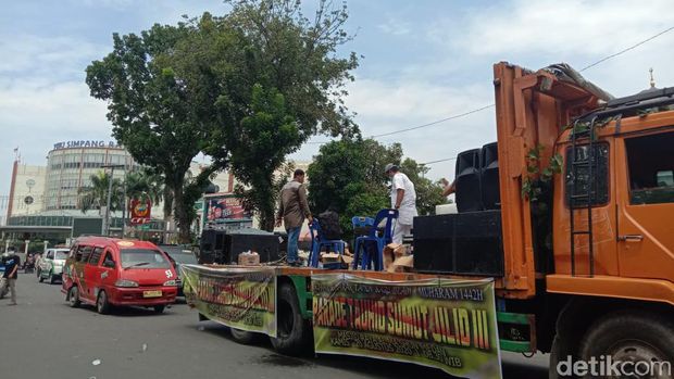 Massa peringatan Tahun Baru Islam di Medan membubarkan diri.