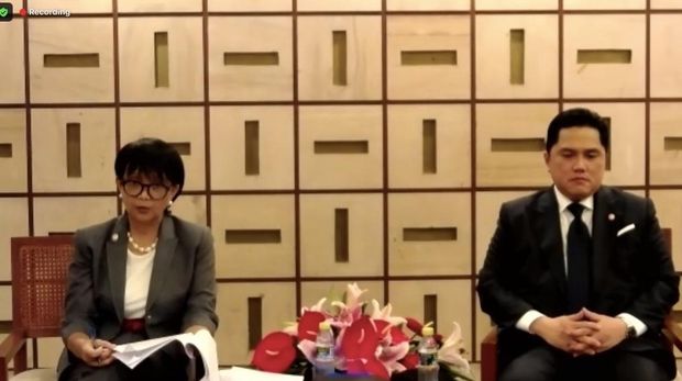 Menlu Retno dan Menteri Erick