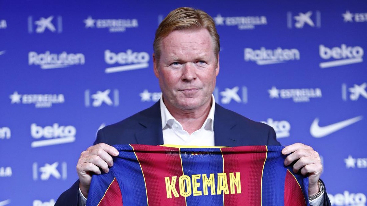 Ronald Koeman resmi diperkenalkan sebagai pelatih anyar Barcelona. (Foto: Joan Monfort/AP)