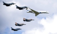A F16 jet from Israel starts at the airbase in Noervenich, Germany, Thursday, Aug. 20, 2020. Pilots from Israel and Germany will fly together the next two weeks during the first joint military Air Force exercises between the two nations in Germany. (AP Photo/Martin Meissner)