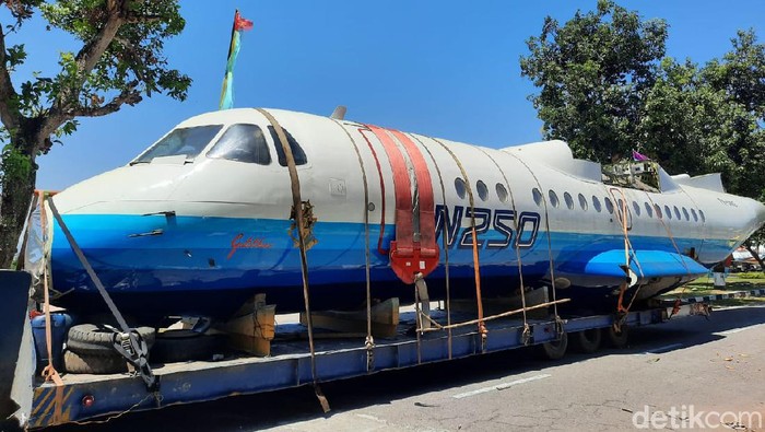 Pesawat N250 Gatotkaca sudah tiba di Museum Pusat TNI AU Dirgantara Mandala, Daerah Istimewa Yogyakarta (DIY).