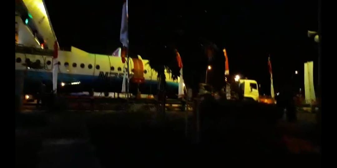 Pesawat N250 Gatotkaca di Banyumanik, Kota Semarang, Kamis (21/8/2020).