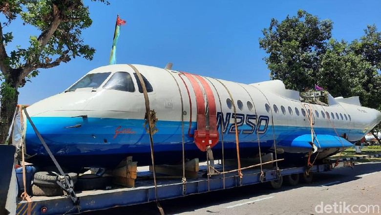 Pesawat N250 Gatotkaca karya Habibie tiba di Museum Dirgantara TNI AU Yogyakarta Pesawat N250 Gatotkaca karya Habibie tiba di Museum Dirgantara TNI AU Yogyakarta