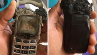 Jangan ditiru! Saat usia 3, netizen ini iseng memasukkan ponsel ayahnya ke dalam microwave. Sudah pasti hasilnya gosong dan mengerikan. Foto: Bored Panda