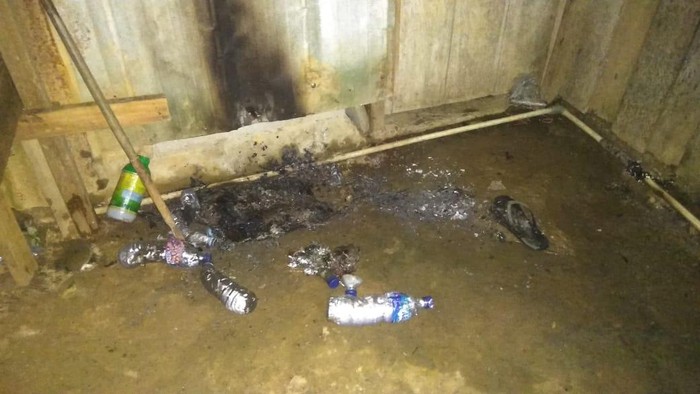 Teror bom molotov di rumah karyawan perusahaan di Luwu Timur, Sulsel (dok. Istimewa).
