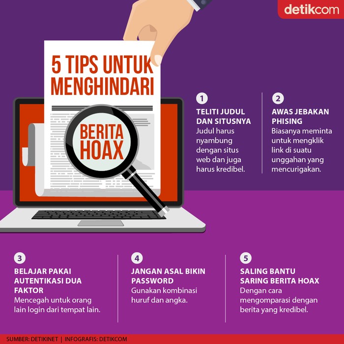 Infografis Tips Menghindari Hoax