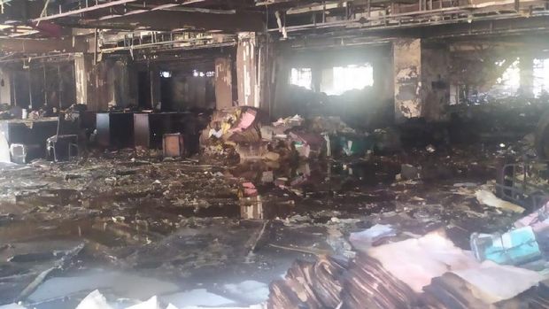 Kondisi di dalam Gedung Kejagung usai terbakar