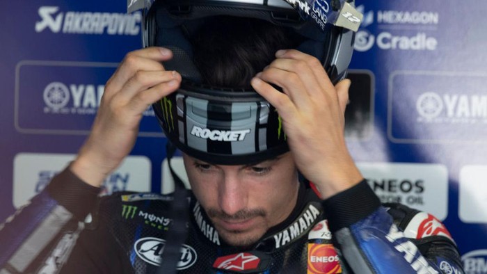SPIELBERG, AUSTRIA - AUGUST 15:  Maverick Vinales of Spain and Monster Energy Yamaha MotoGP Team prepares to start in box during the MotoGP Of Austria - Qualifying at Red Bull Ring on August 15, 2020 in Spielberg, Austria. (Photo by Mirco Lazzari gp/Getty Images)
