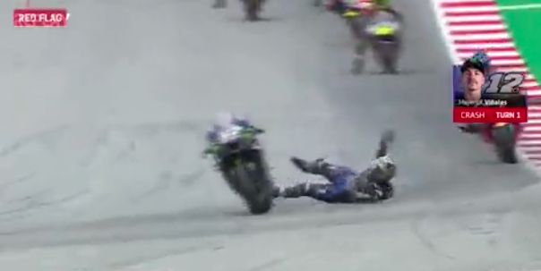 Red Flag! Vinales Jatuh, Motor Nyelonong dan Terbakar