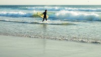  Belum banyak turis asing yang datang ke Costa da Caparica. Ada berbagai fasilitas di pantai ini, di antaranya restoran dan sekolah yang akan mengajari wisatawan berselancar hingga bodyboarding. (iStock)