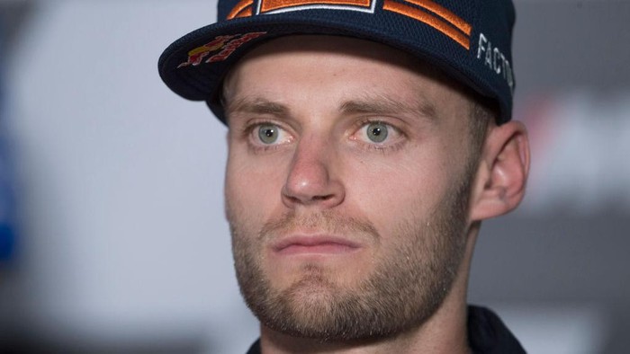 SPIELBERG, AUSTRIA - AUGUST 20: Brad Binder of South Africa and Red Bull KTM Factory Racing looks on during the press conference pre event during the MotoGP Of Styria - Previews at Red Bull Ring on August 20, 2020 in Spielberg, Austria. (Photo by Mirco Lazzari gp/Getty Images)