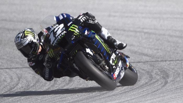 Maverick Vinales SPIELBERG, AUSTRIA - AUGUST 21: Maverick Vinales of Spain and Monster Energy Yamaha MotoGP Team rounds the bend during the MotoGP Of Styria - Free Practice at Red Bull Ring on August 21, 2020 in Spielberg, Austria. (Photo by Mirco Lazzari gp/Getty Images)