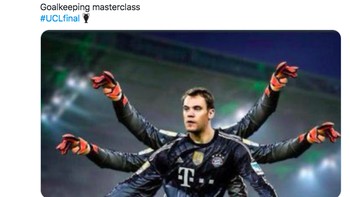 Penampilan luar biasa Neuer membuat PSG tidak bisa mencetak gol, termasuk Neymar gagal membobolnya. Foto: istimewa