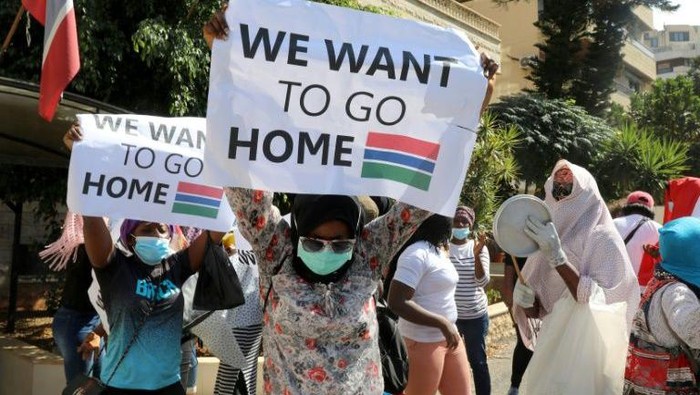 Pekerja migran di Lebanon meminta dipulangkan (AFP Photo)Pekerja migran di Lebanon meminta dipulangkan (AFP Photo)
