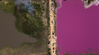 Perubahan warna di laguna tersebut diketahui terjadi di setengah bagian saja. Diketahi dalam investigasi yang dilakukan oleh sejumlah ahli dan pihak terkait, perubahan warna di laguna tersebut terjadi karena pencemaran limbah.