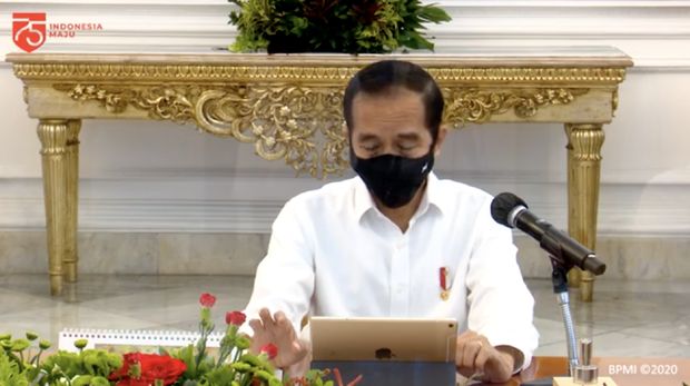 Ratas Laporan Komite Penanganan Covid-19 dan Pemulihan Ekonomi Nasional, 24 Agustus 2020. (Dok: Tangkapan layar Setpres)