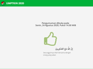 Pengumuman UMPTKIN Pukul 14.00 WIB, Cek Linknya di Sini