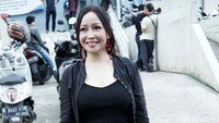 Chef Marinka tampil dengan busana serba hitam dalam kesempatan itu. Pool/Palevi S/detikFoto.