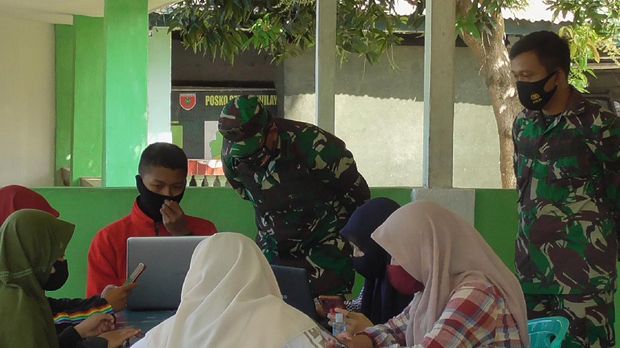 Kegiatan belajar daring di Makodim 1402/Polmas Sulawesi Barat