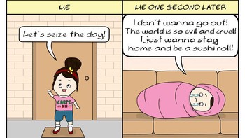 Evisa Isabella Rose menggambarkan dengan baik bagaimana moody-nya seseorang lewat webcomic buatannya. Foto: Evisa Isabella Rose via Bored Panda