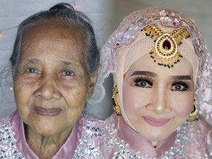 Viral, Transformasi Mbah-mbah Jadi Pengantin Cantik Ini Bikin Tercengang
