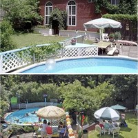 Ketika kamu melihat bagian pekarangan rumah, kamu akan terkejut bahwa rumah ini memiliki kolam renang yang cukup luas. Foto: Twitter @frazierapproves