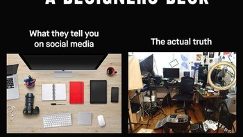 Meja kerja desainer grafis biasanya berantakan. Foto: istimewa