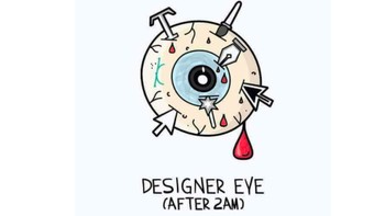 Mata desainer grafis setelah begadang sampai subuh. Foto: istimewa