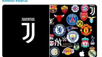 Netizen ini jelas fans Messi, dia bilang Ronaldo ketika pergi hanya diminati Juventus sementara klub-klub saat ini mengantre ingin mendapatkan Messi. Foto: Twitter