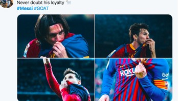 Jangan ragukan loyalitasnya pada Barcelona, tulis netizen ini. Foto: Twitter