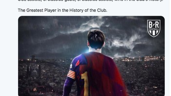 Dengan segala sumbangsihnya buat Barcelona, netizen ini bilang Messi adalah pemain terhebat bagi Barcelona. Foto: Twitter