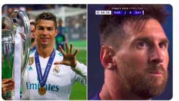 Kembali disinggung perbandingan Ronaldo dan Messi saat pergi. Foto: Twitter