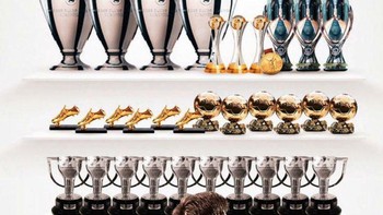 Torehan piala yang begitu melimpah yang dipersembahkan Messi pada Barcelona. Foto: Twitter