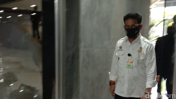 Mentan pakai kalung antivirus Corona saat rapat di DPR (Anisa Indraini/detikfinance)