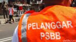 Puluhan Orang Tak Bermasker Dihukum Nyapu Jalanan