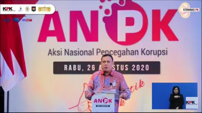 Screenshot Ketua KPK Firli Bahuri di Acara ANPK KPK