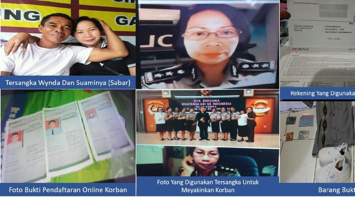 Barang bukti penipuan polwan gadungan