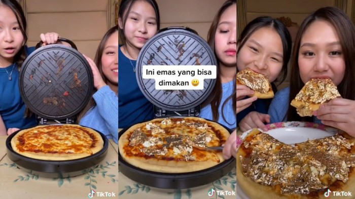Pamer Bikin Pizza Emas di TikTok