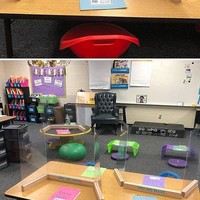 Inspirasi ruang kelas di era new normal yang satu ini memungkinkan lebih dari 2 orang murid untuk duduk di meja yang sama tanpa saling bersentuhan. Beberapa diantaranya ada yang menggunakan penutup kaca akrilik untuk memisahkan antara satu orang dengan yang lainnya. Foto: Instagram @funwithmrsfadal