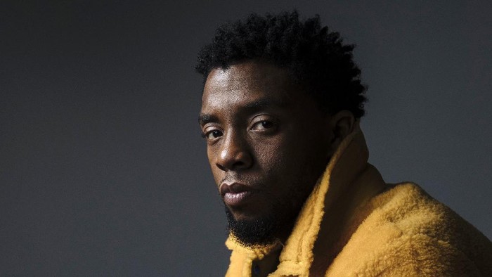 FILE - In this Feb. 14, 2018 photo, actor Chadwick Boseman poses for a portrait in New York to promote his film, 