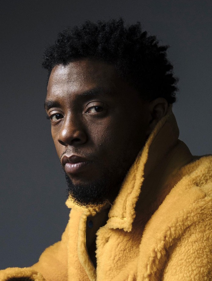 FILE - In this Feb. 14, 2018 photo, actor Chadwick Boseman poses for a portrait in New York to promote his film, Black Panther.  Boseman, who played Black icons Jackie Robinson and James Brown before finding fame as the regal Black Panther in the Marvel cinematic universe, has died of cancer. His representative says Boseman died Friday, Aug. 28, 2020 in Los Angeles after a four-year battle with colon cancer. He was 43. (Photo by Victoria Will/Invision/AP, File)