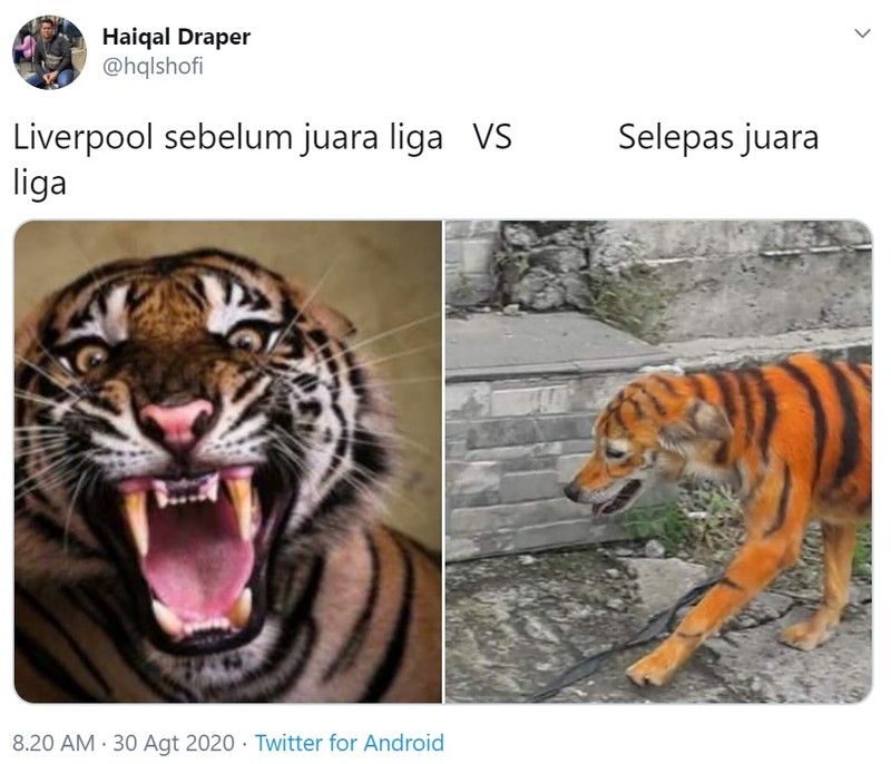 Arsenal menjuarai Community Shield setelah mengalahkan Liverpool. Meme kocak Liverpool gagal juara pun bertebaran di media sosial.