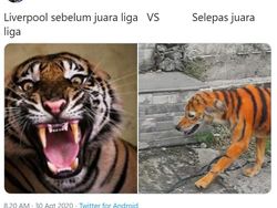 Meme Liverpool Gagal Juara, Arsenal Kembali Angkat Trofi