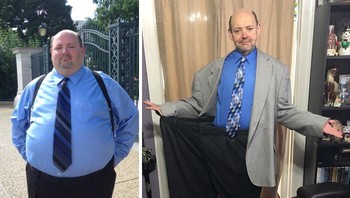 Dari 189 kg sampai 77 kg. Dari 1 April 2017 sampai 18 Desember 2018. 630 hari dan lebih dari 111 kg hilang Foto: Boredpanda