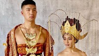 Jika sebelumnya mereka memakai busana adat Padang dan Lampung, kini keduanya tampil beda dengan konsep klasik elegan. (dok.Instagram Nikita Willy)